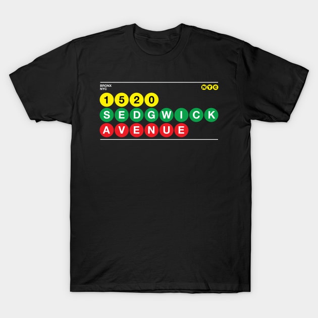 Sedgwick Ave T-Shirt by nycsubwaystyles